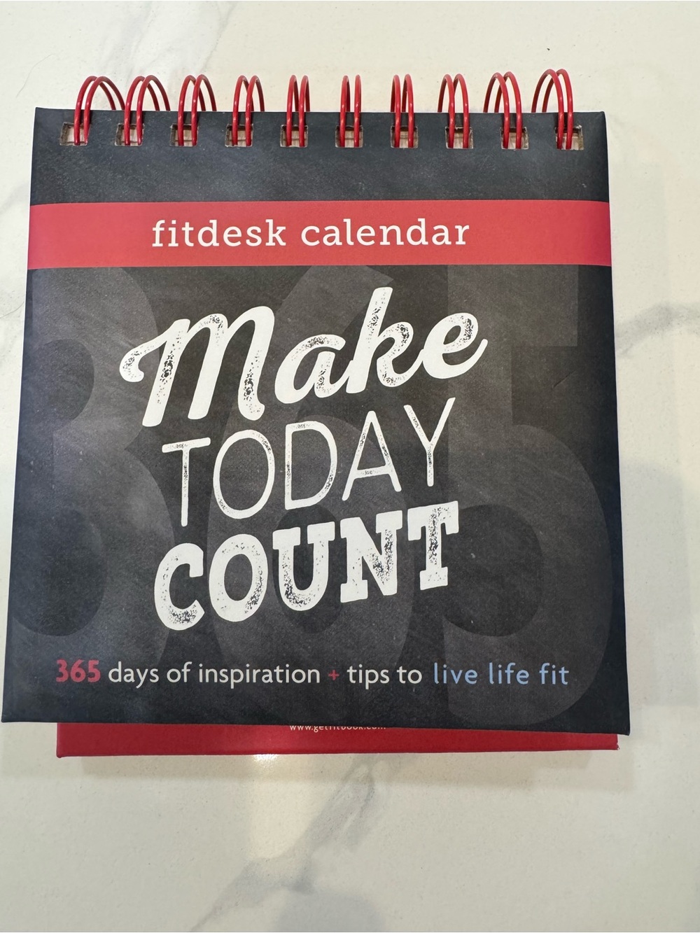 fitbook Make Today Count Desk Calendar - Black & Red
